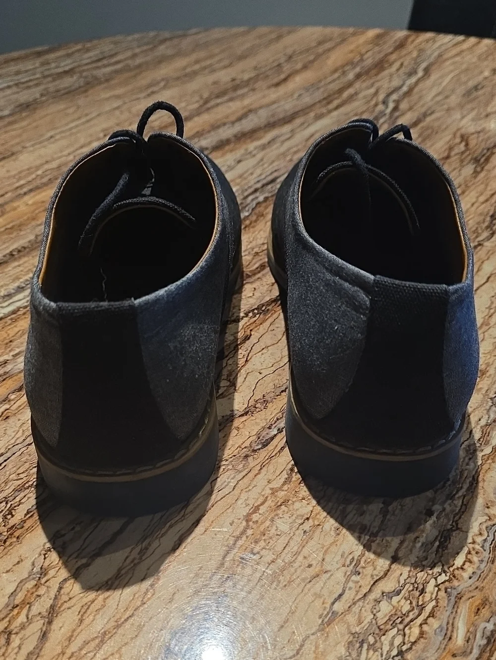 Aldo Black Canvas and Dark Gray Derby Shoes Mens Size 11.